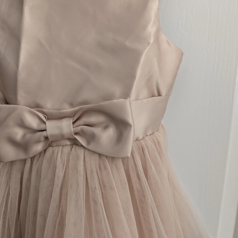 Speechless Champagne Layered Kids Dress with Bow Size 4